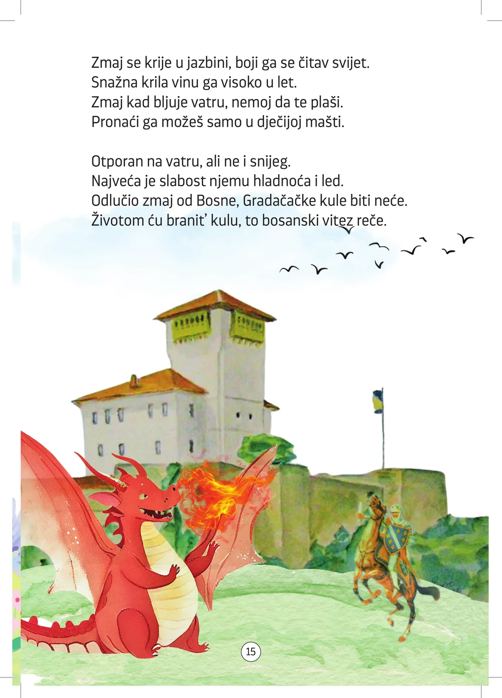 Ilustracija zmaja u šumi
